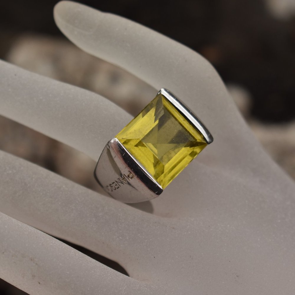 PIANEGONDA STERLING CITRINE RING HUGE ROCKSTAR